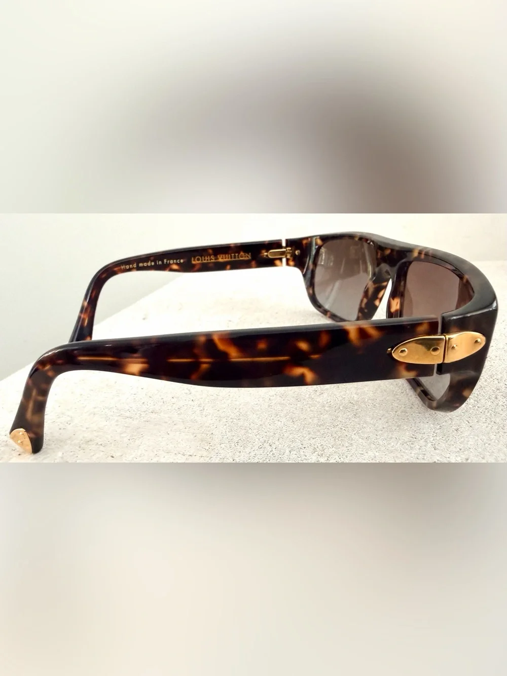 LOUIS VUITTON Z0011W Unisex Tortoise Sunglasses Gold Hardware Made in France